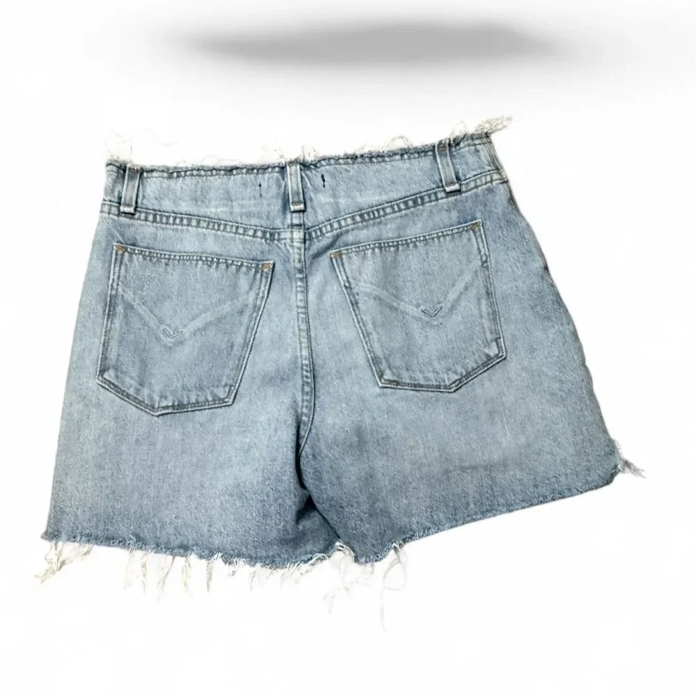 Hudson Distressed Button Fly Designer Shorts